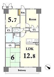 アーサー須玖リベックス2 3LDKの間取図画像