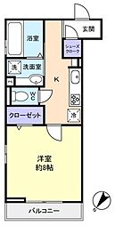 フォレスター 1階ワンルームの間取り
