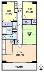 ルーチェ緑が丘B棟 3LDKの間取図画像