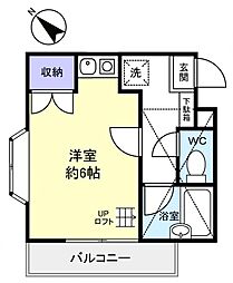 ロフティフラワー1号館 ワンルームの間取図画像