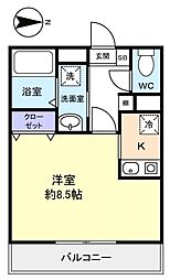 ミリアビタNo.10 ワンルームの間取図画像
