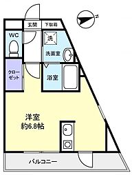 ミリアビタNo.10 ワンルームの間取図画像