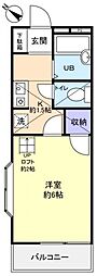 ハイツエノサワB棟 1Kの間取図画像