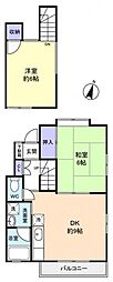 ツートーンハイツ 2DKの間取図画像
