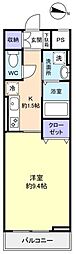 プログレス花通 1Kの間取図画像