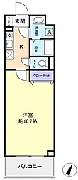 エトワール久保田 1Kの間取図画像