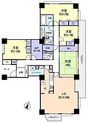 スカイプラザユーカリが丘サウスタワー 4LDKの間取図画像