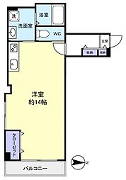 キダビル ワンルームの間取図画像