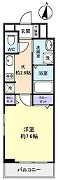 GRACE(グラース) 1Kの間取図画像