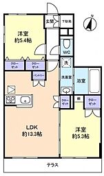 Alcyone Shizu 2LDKの間取図画像
