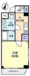 ラ・スカーラ 1Kの間取図画像