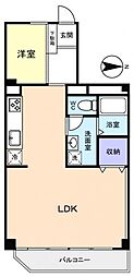 京成サンコーポ勝田台C棟 1LDKの間取図画像