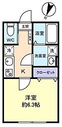 GranSugar  YACHIYO 1Kの間取図画像