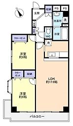 パラシオ 2LDKの間取図画像