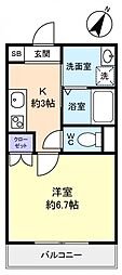 DOビル上町ヘーベルメゾン 1Kの間取図画像