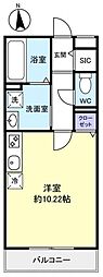 ポンシャルマン ワンルームの間取図画像