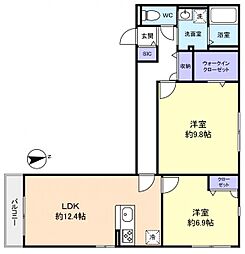 エンブリオ 2LDKの間取図画像