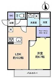 エンブリオ 1LDKの間取図画像