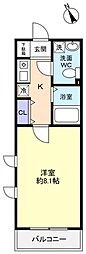ヒーリンググランデ 1Kの間取図画像