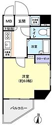 プレール・ドゥーク津田沼 1Kの間取図画像
