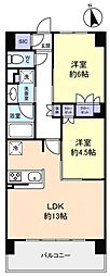 スカイグランデ津田沼 2LDKの間取図画像