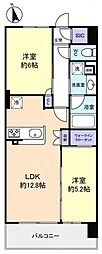 スカイグランデ津田沼 2LDKの間取図画像