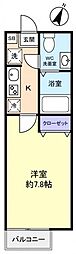 セレーナ中央 1Kの間取図画像