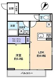 サイドリバーH 1LDKの間取図画像