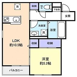 Belle Lead 幕張本郷 1LDKの間取図画像