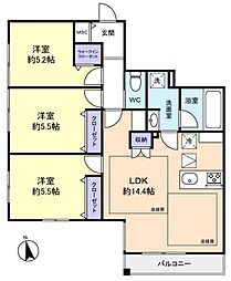 千葉市稲毛区稲毛東5丁目マンション 3LDKの間取図画像