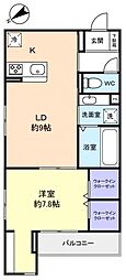 Cradle 1LDKの間取図画像