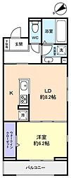 Cradle 1LDKの間取図画像