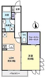 evergreen 1LDKの間取図画像