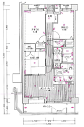 ルイシャトレあびこ 3LDKの間取図画像