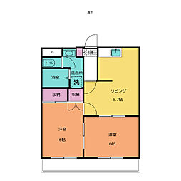 サニーパレスハネカ 2LDKの間取図画像
