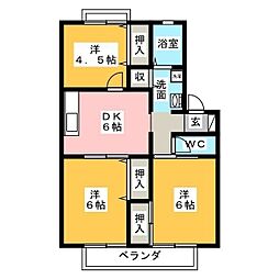 セジュールケイ 3DKの間取図画像
