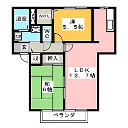 マ,メゾンA 2LDKの間取図画像