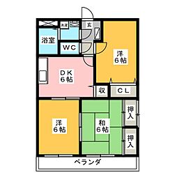 メゾン・ド・マリエール 3DKの間取図画像