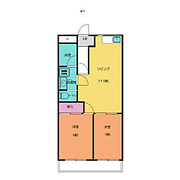 エクセル緑ケ丘 2LDKの間取図画像