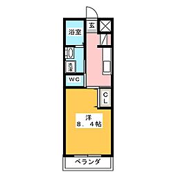 コートとも 1Kの間取図画像
