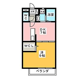 クラリティ,グリーンヒル 1DKの間取図画像