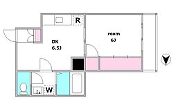 レジデンスヤマ西葛西 3階1DKの間取り