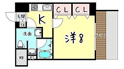 Fiel神戸本山 1階1Kの間取り