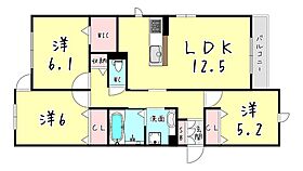 兵庫県神戸市東灘区森北町２丁目2-7（賃貸アパート3LDK・3階・72.11㎡） その2