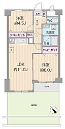 ライオンズマンション上野毛第3 2LDKの間取図画像
