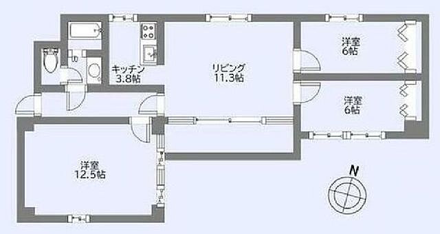 間取り ニューフジマンション 6階/-