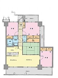 サーパス大橋南 4LDKの間取図画像