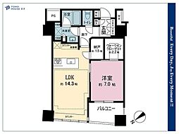 パークホームズ武蔵小山 1SLDKの間取図画像
