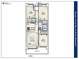 コスモ浅草桜橋リバーステージ 3SLDKの間取図画像