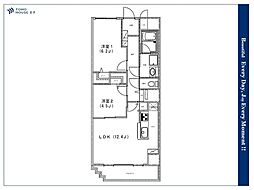 スカイ・エスタ 2LDKの間取図画像